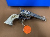 Amazing Nickel Colt SAA Single Action Army 45 LC, 4 3/4” barrel w/Stags EXCELLENT - 13 of 15