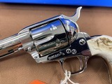 Amazing Nickel Colt SAA Single Action Army 45 LC, 4 3/4” barrel w/Stags EXCELLENT - 4 of 15