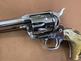 Amazing Nickel Colt SAA Single Action Army 2nd Gen (1972) 45 colt 7.5” w/Stags - 2 of 15