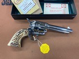 Beautiful Colt SAA Single Action Army 2nd Gen Nickel 45 Colt, 5.5” barrel Stag grips - 4 of 15