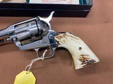Beautiful Colt SAA Single Action Army 2nd Gen Nickel 45 Colt, 5.5” barrel Stag grips - 2 of 15