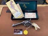 Beautiful Colt SAA Single Action Army 2nd Gen Nickel 45 Colt, 5.5
barrel Stag grips