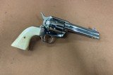 Beautiful Colt SAA Single Action Army 2nd Gen 45 Colt, 4 3/4”, Nickel, Bone Grips - 9 of 15