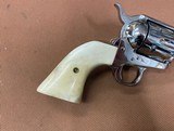 Beautiful Colt SAA Single Action Army 2nd Gen 45 Colt, 4 3/4”, Nickel, Bone Grips - 10 of 15