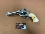 Beautiful Colt SAA Single Action Army 2nd Gen 45 Colt, 4 3/4”, Nickel, Bone Grips - 1 of 15