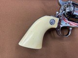 Colt SAA Single Action Army 44 spl, Nickel 4 3/4” Barrel, Genuine One Piece Elephant Ivory Grips MINT - 12 of 15
