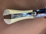 Colt SAA Single Action Army 44 spl, Nickel 4 3/4” Barrel, Genuine One Piece Elephant Ivory Grips MINT - 9 of 15