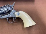 Colt SAA Single Action Army 44 spl, Nickel 4 3/4” Barrel, Genuine One Piece Elephant Ivory Grips MINT - 3 of 15