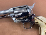 Colt SAA Single Action Army 45 cal. Nickel, 7.5” barrel, Stag Grips - 3 of 15
