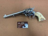 Colt SAA Single Action Army 45 cal. Nickel, 7.5” barrel, Stag Grips - 1 of 15