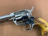 Amazing Colt SAA Single Action Army Nickel 2nd Gen (1967), 45 Colt, 4 3/4” w/ Stag Grips!!! - 3 of 14