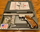 RUGER .22 LR MARK II COMPETITION TARGET MODEL PISTOL - STAINLESS AND WOOD - 5 1/2