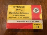 Kynoch 9mm Mannlicher Schoenauer box 7cartriges 3 empty cases - 1 of 1