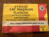 Kynoch 240 flanged magnum box with one cartridge - 1 of 2
