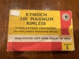 Kynoch 240 magnum rimless