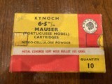 Kynoch 6.5 Portuguese box with one cartridge