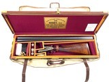 STUNNING ORIGINAL HJ HUSSEY IMPERIAL 12GA LIVE PIGEON GUN 30" FANTASTIC CONDITION OAK AND LEATHER CASE