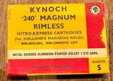 KYNOCH 240 MAGNUM RIMLESS 5 ROUNDS - 1 of 2