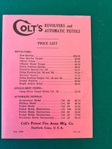 1928 COLT FIREARMS ORIGINAL CATALOG WITH LETTER AND PRICE LIST - 2 of 3