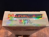 HARD TO FIND HORNADY LEVER EVOLUTION 32 SPECIAL 165 GRAIN FTX FIVE BOXES OF 20 & 89 BRASS CASES - 1 of 2
