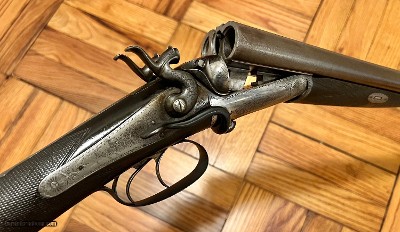 ****SOLD**** J. BLANCH & SONS BEST SIDELEVER HAMMERGUN 30” FINE DAMASCUS BARRELS WITH RECENT 2 3/4” NITRO PROOF GREAT GAME/CLAYS HAMMERGUN ANTIQUE