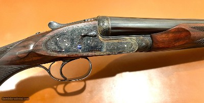 THE FINEST AVAILABLE JAMES PURDEY 12GA LIVE PIGEON TRAP GUN CONSTRUCTED BY HARRY LAWRENCE TWO SETS OF 30” VENT RIB BARRELS CASED BUILT 1964