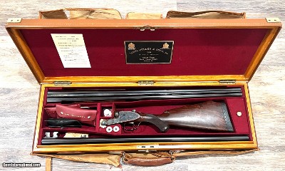 THE FINEST AVAILABLE JAMES PURDEY 12GA LIVE PIGEON TRAP GUN CONSTRUCTED BY HARRY LAWRENCE TWO SETS OF 30” VENT RIB BARRELS CASED BUILT 1964 - Image 22 of 25