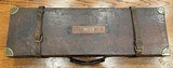 JOSEPH LANG 12GA OAK & LEATHER TAKEDOWN SHOTGUN CASE FITTED FOR 28” BARRELS - 2 of 2