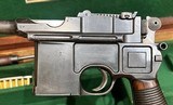 ANTIQUE WESTLEY RICHARDS MARKED AND RETAILED MAUSER C96 7.63X25MM CONEHAMMER BROOMHANDLE PISTOL ALL #’S MATCH STOCK & CASE ADDED LATER BUILT 1897 - 4 of 14