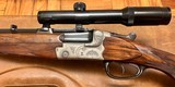 GERMAN (LIKELY MERKEL) 7X65R O/U BLITZ ACTION DOUBLE RIFLE 25 1/2” BARRELS WITH CLAW MOUNTED KAHLES 1.1-4.5X20 SCOPE EXCELLENT CONDITION ACCURATE RIFE - 1 of 24