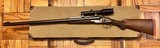 ANTIQUE WJ JEFFERY 12 BORE DOUBLE HAMMER RIFLE CUSTOM BUILT BY KIRK MERRINGTON 28” BARRELS WITH CLAW MOUNTED SWAROVSKI SCOPE ACCURATE RIFLE - 21 of 23