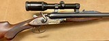 ANTIQUE WJ JEFFERY 12 BORE DOUBLE HAMMER RIFLE CUSTOM BUILT BY KIRK MERRINGTON 28” BARRELS WITH CLAW MOUNTED SWAROVSKI SCOPE ACCURATE RIFLE - 1 of 23