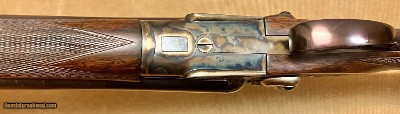 ANTIQUE WJ JEFFERY 12 BORE DOUBLE HAMMER RIFLE CUSTOM BUILT BY KIRK MERRINGTON 28” BARRELS WITH CLAW MOUNTED SWAROVSKI SCOPE ACCURATE RIFLE - Image 9 of 23