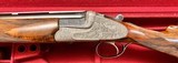 EARLY POST WAR MERKEL 303E 12GA 28” IC/F HAND DETACHABLE LOCKS HIGHLY FIGURED STRAIGHT GRIP STOCK FULL COVERAGE GAME & SCROLL ENGRAVING CASED - 3 of 24