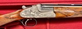 EARLY POST WAR MERKEL 303E 12GA 28” IC/F HAND DETACHABLE LOCKS HIGHLY FIGURED STRAIGHT GRIP STOCK FULL COVERAGE GAME & SCROLL ENGRAVING CASED - 1 of 24