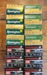 FIFTEEN BOXES 12GA SHELLS REMINGTON & WINCHESTER AA LIGHT TARGET & HANDICAP LOADS - 1 of 1