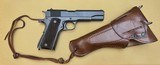 WW2 1943 PRODUCTION US ARMY REMINGTON RAND 1911 A1 .45 ACP PISTOL WITH GRATON & KNIGHT CO. 1943 HOLSTER VERY GOOD CONDITION WITH EXCELLENT BORE - 1 of 11