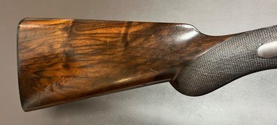 ANTIQUE E.M REILLY LONDON 10 BORE WILDFOWL HAMMERGUN 30” CYL/CYL FINE DAMASCUS BARRELS MODERN 2 5/8” NITRO PROOF FIGURED WOOD BUILT IN 1879 - Image 14 of 20