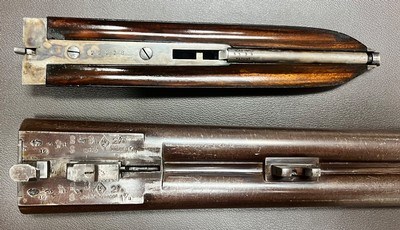 ANTIQUE E.M REILLY LONDON 10 BORE WILDFOWL HAMMERGUN 30” CYL/CYL FINE DAMASCUS BARRELS MODERN 2 5/8” NITRO PROOF FIGURED WOOD BUILT IN 1879 - Image 20 of 20