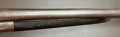 ANTIQUE E.M REILLY LONDON 10 BORE WILDFOWL HAMMERGUN 30” CYL/CYL FINE DAMASCUS BARRELS MODERN 2 5/8” NITRO PROOF FIGURED WOOD BUILT IN 1879 - Image 10 of 20