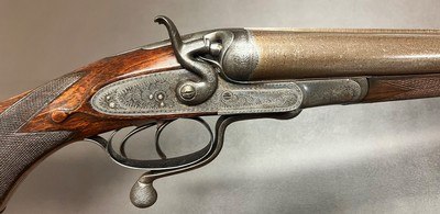 J.J LANGLEY LUTON 12GA BEST LIVE PIGEON HAMMERGUN 30M/F BARRELS 3NITRO PROOF LANGLEY PATENT STOCK FINE CONDITION COMPETITION GUN BUILT IN 1891