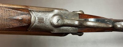 ANTIQUE J.J LANGLEY LUTON 12GA BEST LIVE PIGEON HAMMERGUN 30” M/F BARRELS 3” NITRO PROOF FINE CONDITION LONDON BUILT COMPETITION GUN COMPLETED IN 1891 - Image 7 of 25