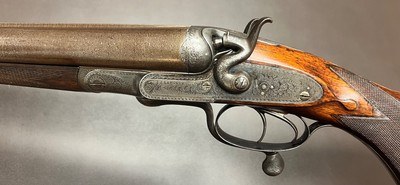 ANTIQUE J.J LANGLEY LUTON 12GA BEST LIVE PIGEON HAMMERGUN 30” M/F BARRELS 3” NITRO PROOF FINE CONDITION LONDON BUILT COMPETITION GUN COMPLETED IN 1891 - Image 2 of 25
