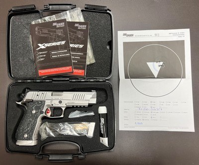 RARE SIG SAUER P226 X5 SUPERMATCH 9MM 5” BARREL GERMAN MADE MASTERSHOP PISTOL EXCELLENT AS NEW WITH CASE & TEST TARGET