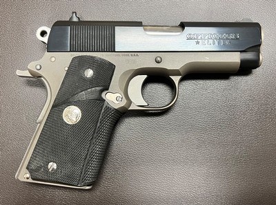 SCARCE COLT OFFICERS ELITE 1911 .45 ACP SERIES 80 3.5” BARREL ORIGINAL POUCH & PAPERWORK BUILT IN 1989