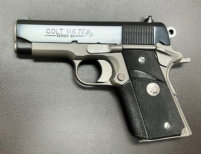 SCARCE COLT OFFICERS ELITE 1911 .45 ACP SERIES 80 3.5” BARREL ORIGINAL POUCH & PAPERWORK BUILT IN 1989 - Image 2 of 10