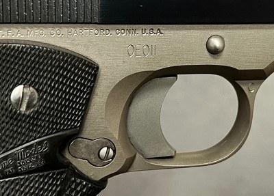 SCARCE COLT OFFICERS ELITE 1911 .45 ACP SERIES 80 3.5” BARREL ORIGINAL POUCH & PAPERWORK BUILT IN 1989 - Image 6 of 10