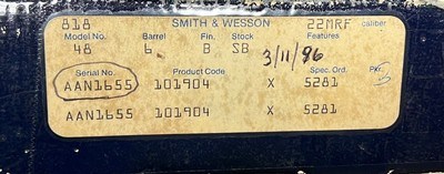 S&W K-22 MASTERPIECE MODEL 48-4 .22 MRF 6” BARREL FINE ORIGINAL CONDITION WITH BOX/PAPERWORK BUILT IN 1986 - Image 10 of 10