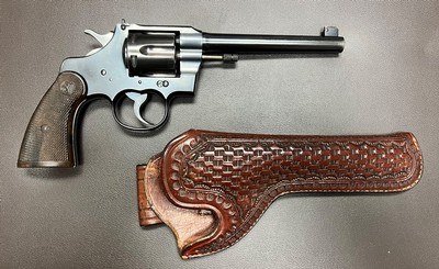 1936 COLT OFFICERS MODEL TARGET .22LR THIRD ISSUE 6” BARREL FINE ORIGINAL CONDITION WITH PERIOD HOLSTER