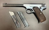 PRE WW2 COLT WOODSMAN TARGET 1ST SERIES .22LR PISTOL 6” BARREL THREE MAGAZINES BUILT IN 1938 - 1 of 9